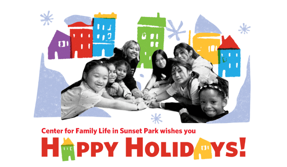 CFL Summer Camp participants.  Art designed by local Sunset Park artist, Mei Zheng.